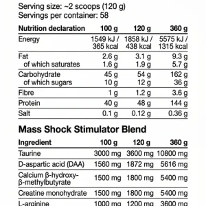 مس گینر شاک گیر نوتریشن  7 کیلوگرم | GEAR Shock Nutrition Mass Gainer