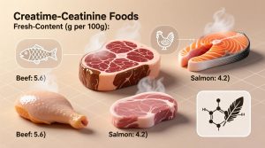 منابع طبیعی کراتین مانند گوشت قرمز و ماهی